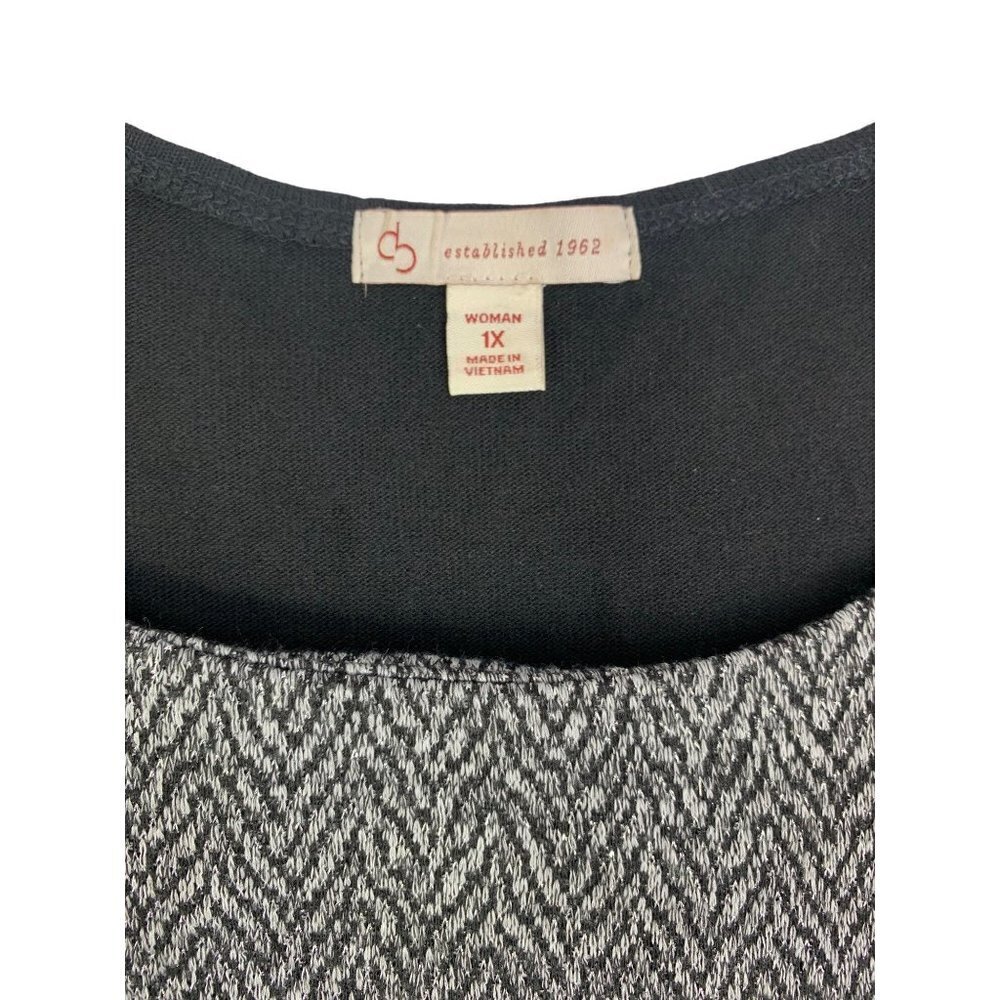 Dressbarn Women's Grey & Black Top